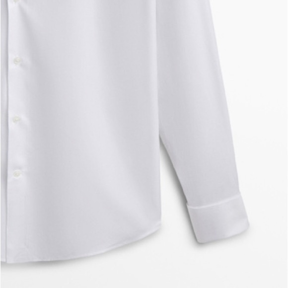 NWT. Massimo Dutti White Slim Fit Cotton Twill Shirt. Size 16,5. - Picture 7 of 14